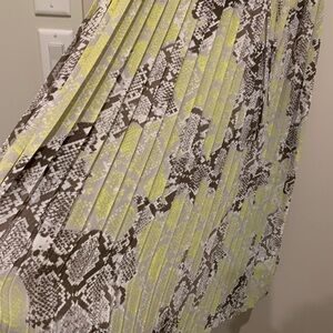 Snake Print Pleated Dress